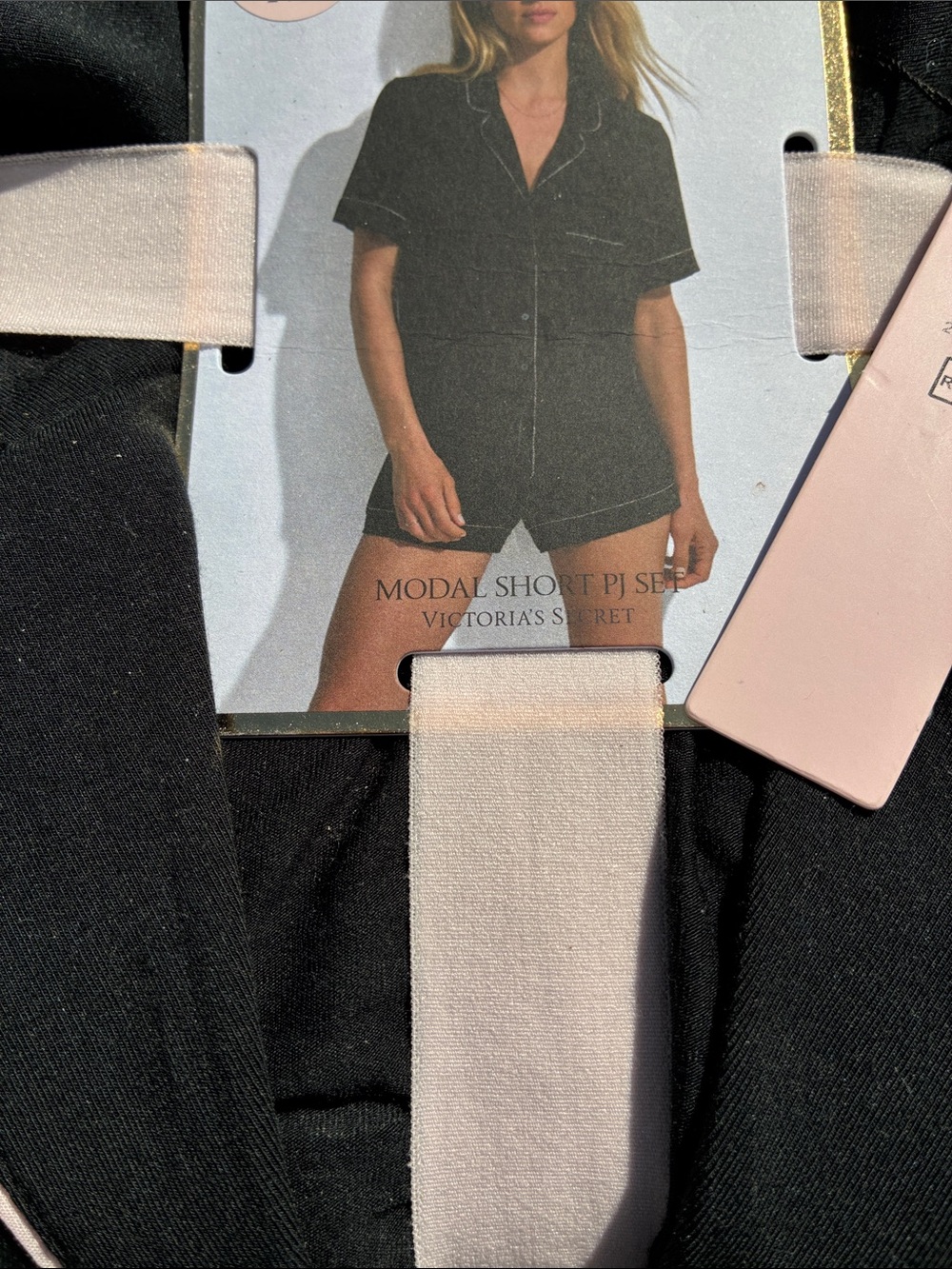 Victoria's Secret Black Pajama Set with Light Pink Tags - Picture 4 of 4